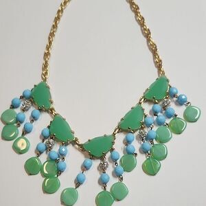 YOSCA Green and Blue Statement Necklace